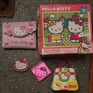 Hello Kitty Puzzle Set - Pink, Red, and White
